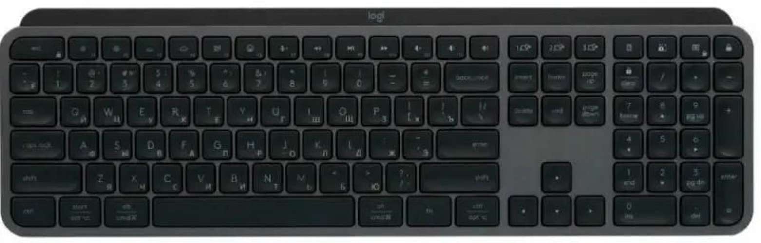 Клавиатура Logitech MX Keys S,  USB, Bluetooth/Радиоканал, с гравировкой, графитовый + черный [920-011600]